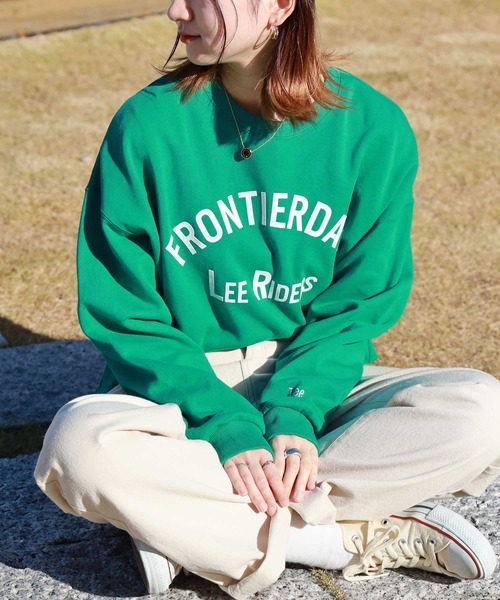 Lee（リー）の「【Lee】クロップスウェット（スウェット・レディース・グリーン・M/L）」の10枚目の写真