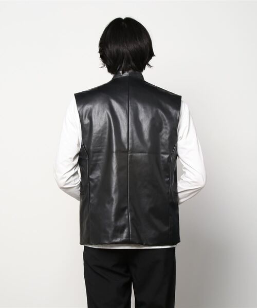 SITRY（シトリー）の「synthetic leather tailored vest/フェイクレザー テーラード ベスト（ベスト・メンズ・ブラック/ブラウン・M/L）」の14枚目の写真