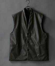 SITRY | synthetic leather tailored vest/フェイクレザー テーラード ベスト(ベスト)