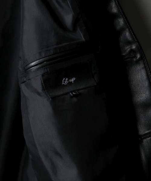 SITRY（シトリー）の「synthetic leather tailored vest/フェイクレザー テーラード ベスト（ベスト・メンズ・ブラック/ブラウン・M/L）」の9枚目の写真