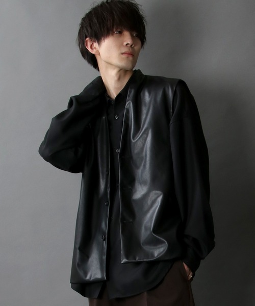 SITRY（シトリー）の「synthetic leather tailored vest/フェイクレザー テーラード ベスト（ベスト・メンズ・ブラック/ブラウン・M/L）」の20枚目の写真
