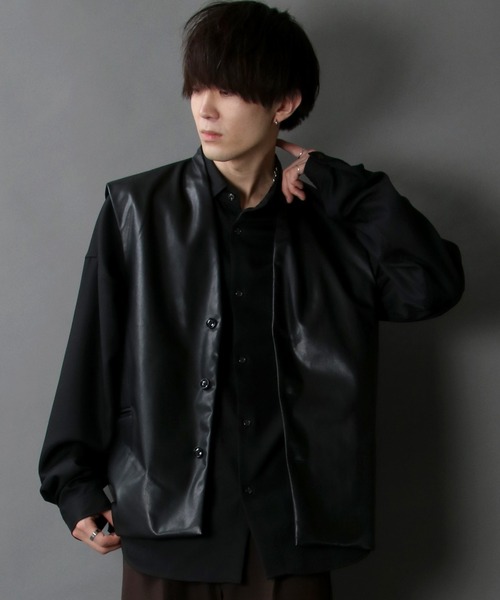 SITRY（シトリー）の「synthetic leather tailored vest/フェイクレザー テーラード ベスト（ベスト・メンズ・ブラック/ブラウン・M/L）」の21枚目の写真