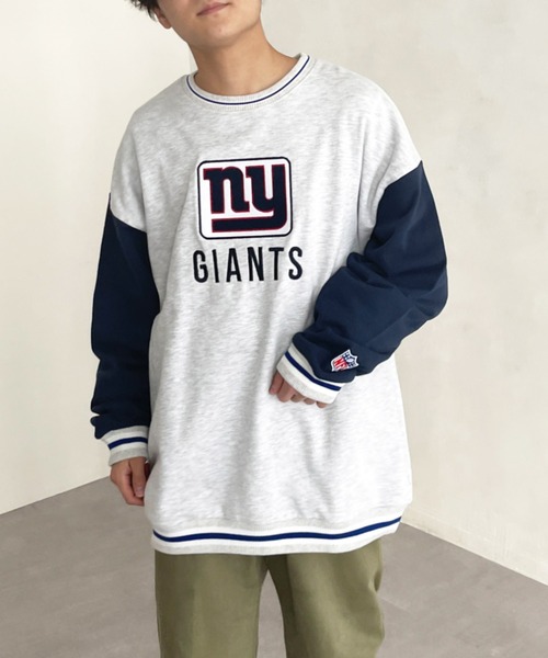NFL(ナショナルフットボールリーグ )の「NFLラインリブ袖配色切替スウェット(スウェット・メンズ・グレー/レッド/グリーン・MEDIUM/LARGE)」の2枚目の写真
