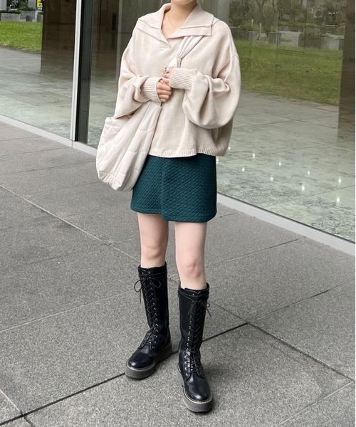 PairPair（ペアペア）の「ビッグカラーニット（ニット/セーター・レディース・アイボリー/グリーン系その他・FREE）」の11枚目の写真