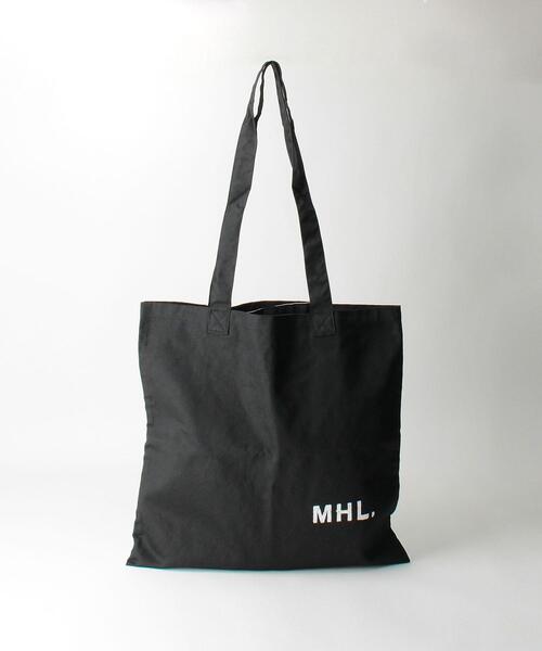 MHL.トートバッグ 無地 ブラック MHL.(エムエイチエル)の「<MHL.> LOGO BAG/バッグ(トート