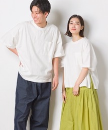 OMNES | ユニセックス　ポケット付き　サイドジップ半袖Tシャツ(Tシャツ/カットソー)