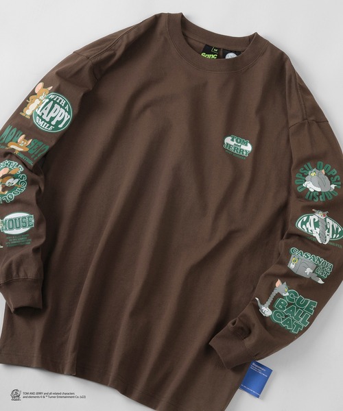 Tom Jerry トムとジェリー ファニーイラスト 袖プリント ロンt 長袖tシャツ Tシャツ カットソー Tom Jerry トムアンドジェリー のファッション通販 Zozotown