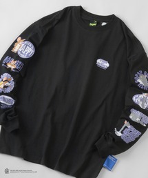 【TOM&JERRY/トムとジェリー】ファニーイラスト 袖プリント ロンT/長袖Tシャツ