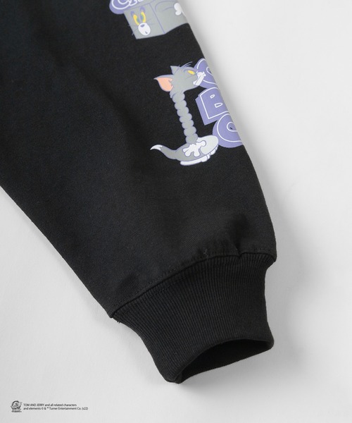 Tom&Jerry(トムアンドジェリー)の「【TOM&JERRY/トムとジェリー】ファニーイラスト 袖プリント ロンT/長袖Tシャツ(Tシャツ/カットソー・レディース・ホワイト/ブラック/ブラウン/ブルー・M/L)」の13枚目の写真