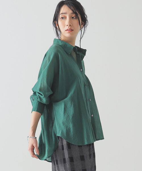 BEAMS LIGHTS（ビームスライツ）の「BEAMS LIGHTS / KHADI キモノスリーブ シャツ（シャツ/ブラウス・レディース・ホワイト/グリーン/レッド系その他4・ONE SIZE）」の3枚目の写真