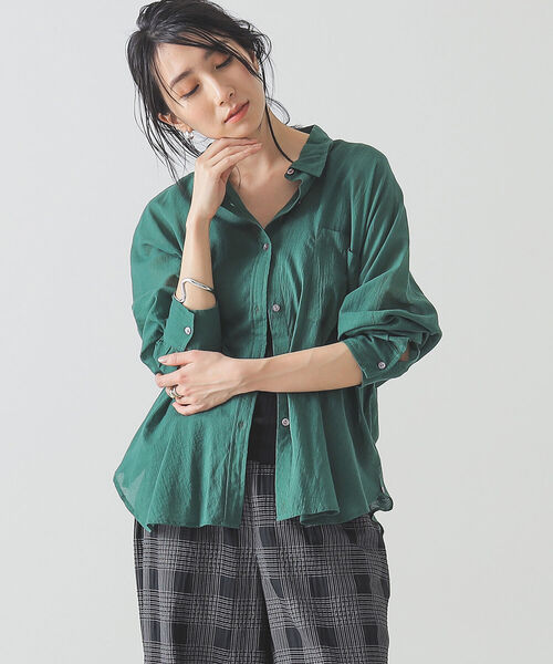 BEAMS LIGHTS（ビームスライツ）の「BEAMS LIGHTS / KHADI キモノスリーブ シャツ（シャツ/ブラウス・レディース・ホワイト/グリーン/レッド系その他4・ONE SIZE）」の6枚目の写真
