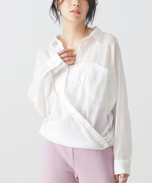 BEAMS LIGHTS（ビームスライツ）の「BEAMS LIGHTS / KHADI キモノスリーブ シャツ（シャツ/ブラウス・レディース・ホワイト/グリーン/レッド系その他4・ONE SIZE）」の18枚目の写真