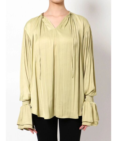 LAGUNAMOON(ラグナムーン)の「フレアカフカフタンブラウス(シャツ/ブラウス・レディース・ホワイト/チャコールグレー/ライトグリーン・FREE)」の5枚目の写真