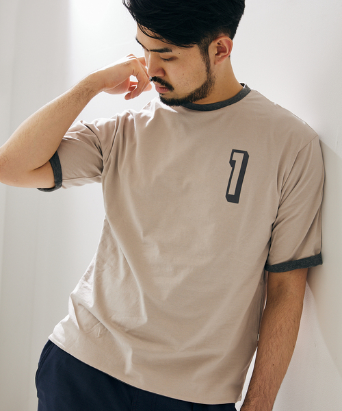 417 EDIFICE（フォーワンセブンエディフィス）の「【リバーシブル着用可能】ナンバリングカレッジTシャツ（Tシャツ/カットソー・メンズ・ベージュ/グレー/グリーン・SMALL/MEDIUM/LARGE）」の7枚目の写真
