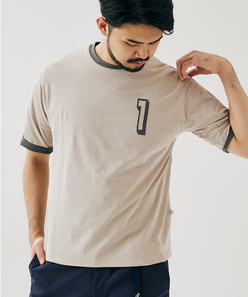 417 EDIFICE（フォーワンセブンエディフィス）の「【リバーシブル着用可能】ナンバリングカレッジTシャツ（Tシャツ/カットソー・メンズ・ベージュ/グレー/グリーン・SMALL/MEDIUM/LARGE）」の8枚目の写真
