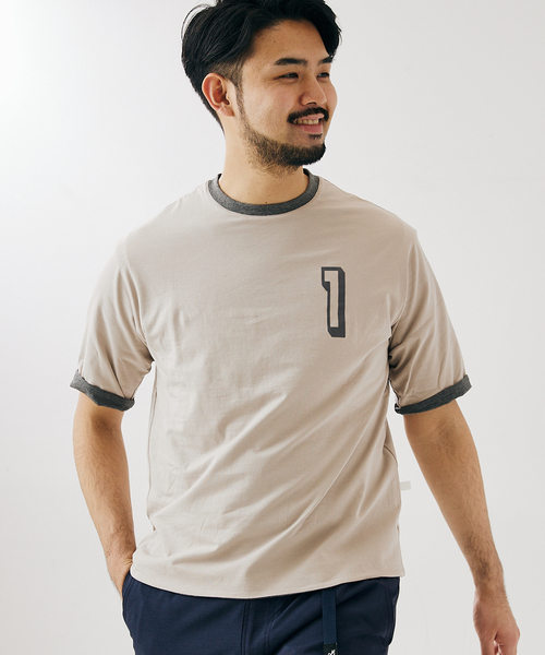 417 EDIFICE（フォーワンセブンエディフィス）の「【リバーシブル着用可能】ナンバリングカレッジTシャツ（Tシャツ/カットソー・メンズ・ベージュ/グレー/グリーン・SMALL/MEDIUM/LARGE）」の9枚目の写真