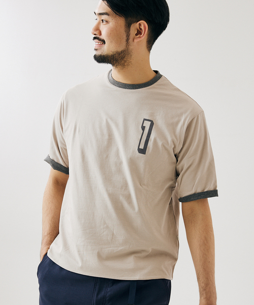 417 EDIFICE（フォーワンセブンエディフィス）の「【リバーシブル着用可能】ナンバリングカレッジTシャツ（Tシャツ/カットソー・メンズ・ベージュ/グレー/グリーン・SMALL/MEDIUM/LARGE）」の10枚目の写真