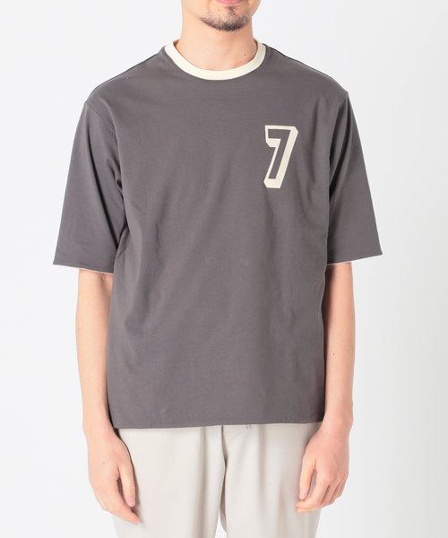 417 EDIFICE（フォーワンセブンエディフィス）の「【リバーシブル着用可能】ナンバリングカレッジTシャツ（Tシャツ/カットソー・メンズ・ベージュ/グレー/グリーン・SMALL/MEDIUM/LARGE）」の14枚目の写真