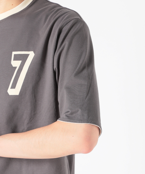 417 EDIFICE（フォーワンセブンエディフィス）の「【リバーシブル着用可能】ナンバリングカレッジTシャツ（Tシャツ/カットソー・メンズ・ベージュ/グレー/グリーン・SMALL/MEDIUM/LARGE）」の20枚目の写真