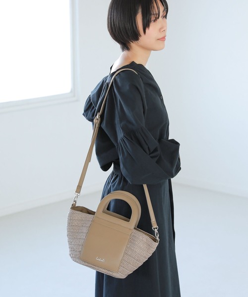 LAKOLE(ラコレ)の「2WAYペーパーバスケットトートバッグ / 265195(トートバッグ・レディース・アッシュグレー/ブラウン/ナチュラル・FREE)」の1枚目の写真