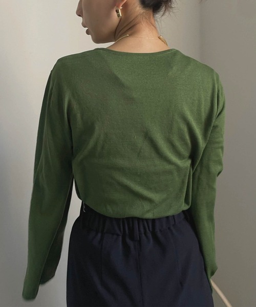 Ameri（アメリ）の「3WAY WOOD BUTTON KNIT（ニット/セーター