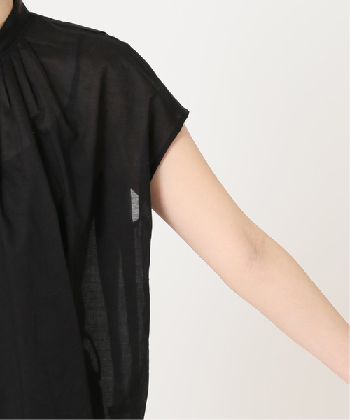 ブラック 80ローンタックボリュームシャツ 半袖ブラウス フリーサイズ ブラック 80ローンタックボリュームシャツ 半袖ブラウス