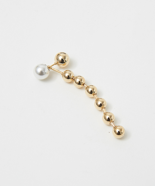 qualite（カリテ）の「ミックスボールチェーンピアス（ピアス（両耳用）・レディース・ゴールド・フリー）」の3枚目の写真