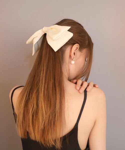セール】サテン ビッグリボン バレッタ（バレッタ/ヘアクリップ 