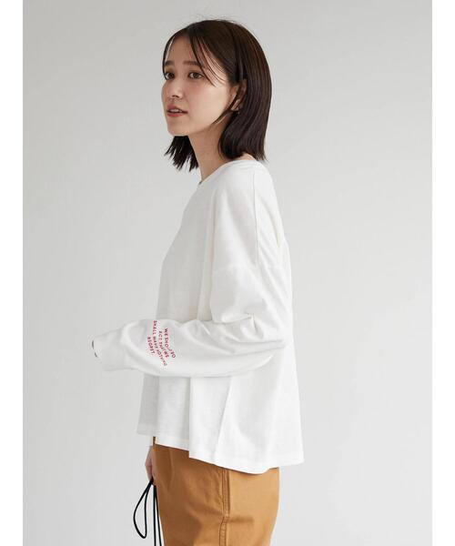 Green　Parks（グリーンパークス）の「袖プリントカットプルオーバー（Tシャツ/カットソー・レディース・ホワイト/サックスブルー・FREE）」の20枚目の写真