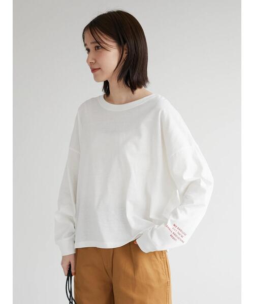 Green　Parks（グリーンパークス）の「袖プリントカットプルオーバー（Tシャツ/カットソー・レディース・ホワイト/サックスブルー・FREE）」の19枚目の写真