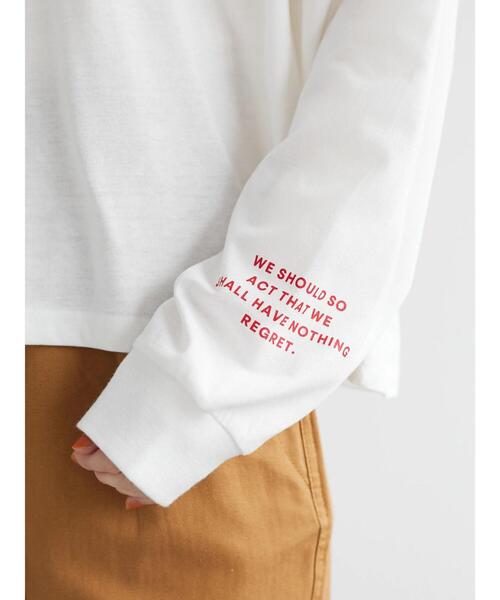 Green　Parks（グリーンパークス）の「袖プリントカットプルオーバー（Tシャツ/カットソー・レディース・ホワイト/サックスブルー・FREE）」の16枚目の写真