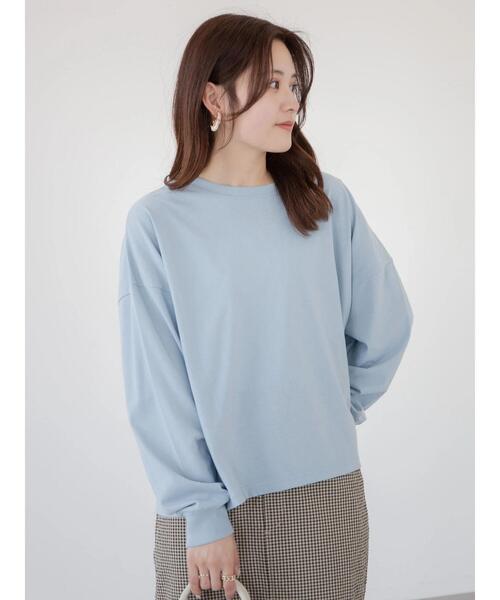 Green　Parks（グリーンパークス）の「袖プリントカットプルオーバー（Tシャツ/カットソー・レディース・ホワイト/サックスブルー・FREE）」の15枚目の写真