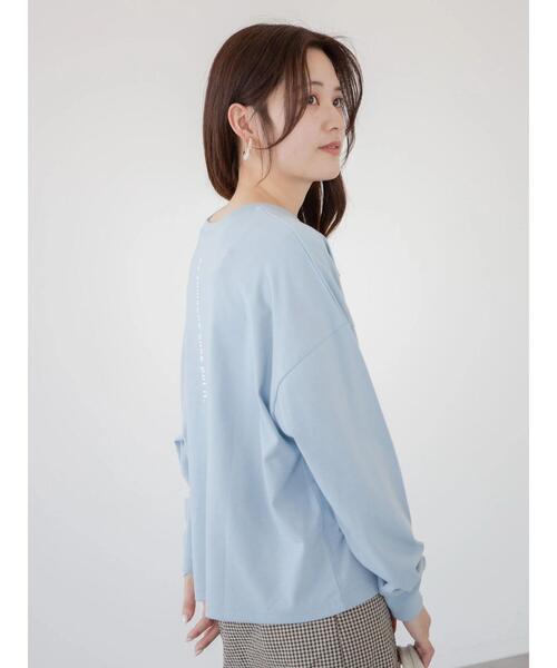 Green　Parks（グリーンパークス）の「袖プリントカットプルオーバー（Tシャツ/カットソー・レディース・ホワイト/サックスブルー・FREE）」の14枚目の写真