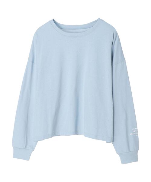 Green　Parks（グリーンパークス）の「袖プリントカットプルオーバー（Tシャツ/カットソー・レディース・ホワイト/サックスブルー・FREE）」の13枚目の写真