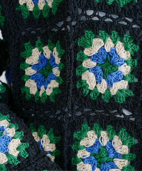 CPCM（シーピーシーエム）の「クロシェ編みカーディガン（カーディガン/ボレロ・メンズ・ブラック/グリーン・FREE）」の16枚目の写真