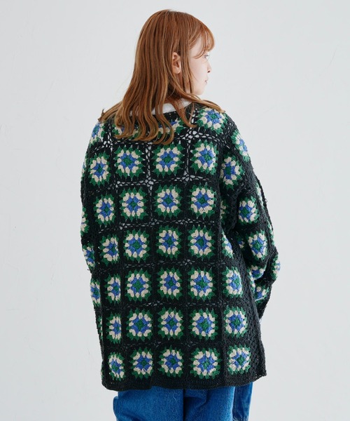 CPCM（シーピーシーエム）の「クロシェ編みカーディガン（カーディガン/ボレロ・メンズ・ブラック/グリーン・FREE）」の19枚目の写真