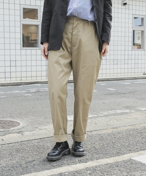 UNIVERSAL OVERALL(ユニバーサルオーバーオール)の「UNIVERSAL OVERALL WAKER‘S PANTS U2211674(チノパンツ・メンズ・ネイビー/ベージュ/ブラック/ダークブラウン/セージグリーン・FREE)」の3枚目の写真