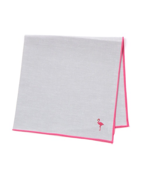 BAYFLOW（ベイフロー）の「BFシシュウハンカチ（タオル・レディース・グレー/グリーン/ライトブルー/ベージュ/ピンク/ネイビー・0）」の2枚目の写真