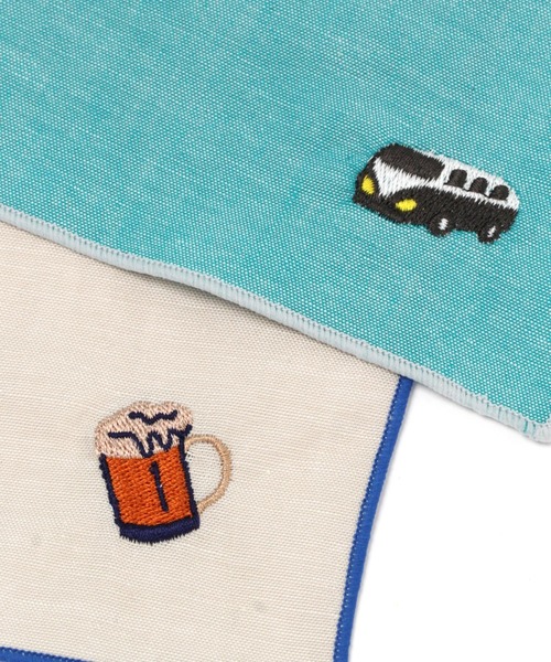 BAYFLOW（ベイフロー）の「BFシシュウハンカチ（タオル・レディース・グレー/グリーン/ライトブルー/ベージュ/ピンク/ネイビー・0）」の10枚目の写真