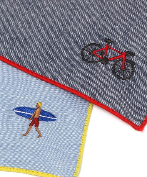 BAYFLOW（ベイフロー）の「BFシシュウハンカチ（タオル・レディース・グレー/グリーン/ライトブルー/ベージュ/ピンク/ネイビー・0）」の11枚目の写真