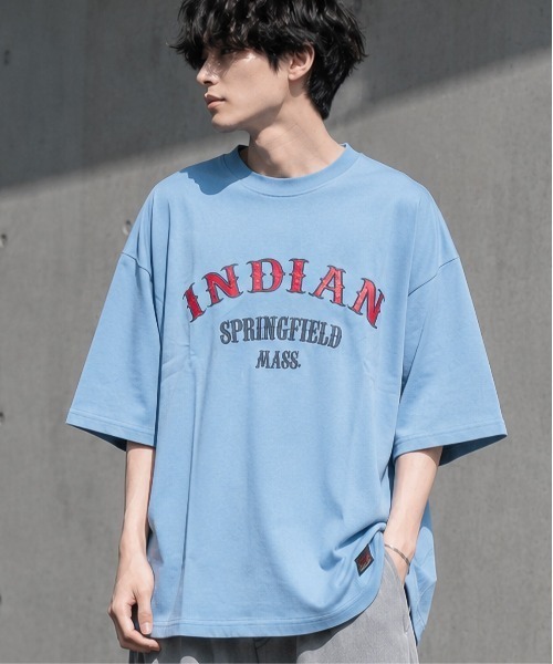 INDIAN(インディアン)の「《Bl》ビッグシルエットロゴTシャツ クルーネック / INDIAN(Tシャツ/カットソー・レディース・ホワイト/ダークグリーン/ブルーグレー・LARGE/MEDIUM)」の3枚目の写真