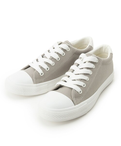 SHOO・LA・RUE（シューラルー）の「◆キャップトゥローカットスニーカー（スニーカー・レディース・オフホワイト/ブラック/サンドベージュ・25/35/45/50）」の3枚目の写真