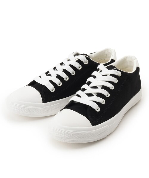 SHOO・LA・RUE（シューラルー）の「◆キャップトゥローカットスニーカー（スニーカー・レディース・オフホワイト/ブラック/サンドベージュ・25/35/45/50）」の5枚目の写真