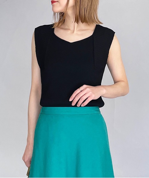 PICCIN（ピッチン）の「リブニットタンクトップ（タンクトップ・レディース・ブラック/オフホワイト/ピンク/グリーン・M）」の3枚目の写真