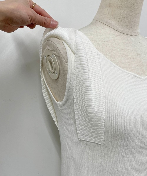 PICCIN（ピッチン）の「リブニットタンクトップ（タンクトップ・レディース・ブラック/オフホワイト/ピンク/グリーン・M）」の17枚目の写真