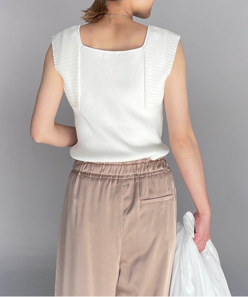 PICCIN（ピッチン）の「リブニットタンクトップ（タンクトップ・レディース・ブラック/オフホワイト/ピンク/グリーン・M）」の7枚目の写真