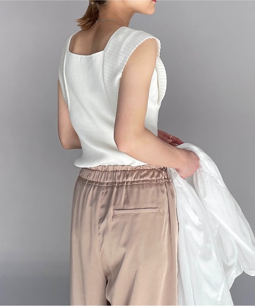 PICCIN（ピッチン）の「リブニットタンクトップ（タンクトップ・レディース・ブラック/オフホワイト/ピンク/グリーン・M）」の8枚目の写真