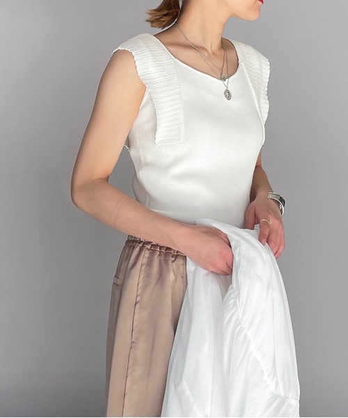 PICCIN（ピッチン）の「リブニットタンクトップ（タンクトップ・レディース・ブラック/オフホワイト/ピンク/グリーン・M）」の9枚目の写真