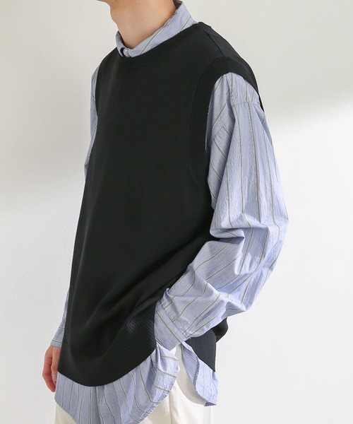 SENSE OF PLACE by URBAN RESEARCH（センスオブプレイスバイアーバンリサーチ）の「クルーネックニットベスト（ベスト・メンズ・ライトベージュ/グリーン/ブラック・LARGE/MEDIUM）」の20枚目の写真