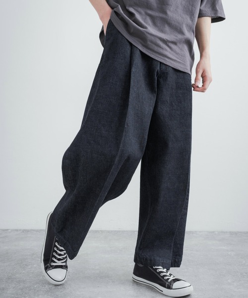 Audience（オーディエンス）の「日本製/国産 赤耳インディゴデニムワンタックワイドパンツ AUD3512（デニムパンツ・メンズ・インディゴブルー・S/M/L/XL）」の2枚目の写真